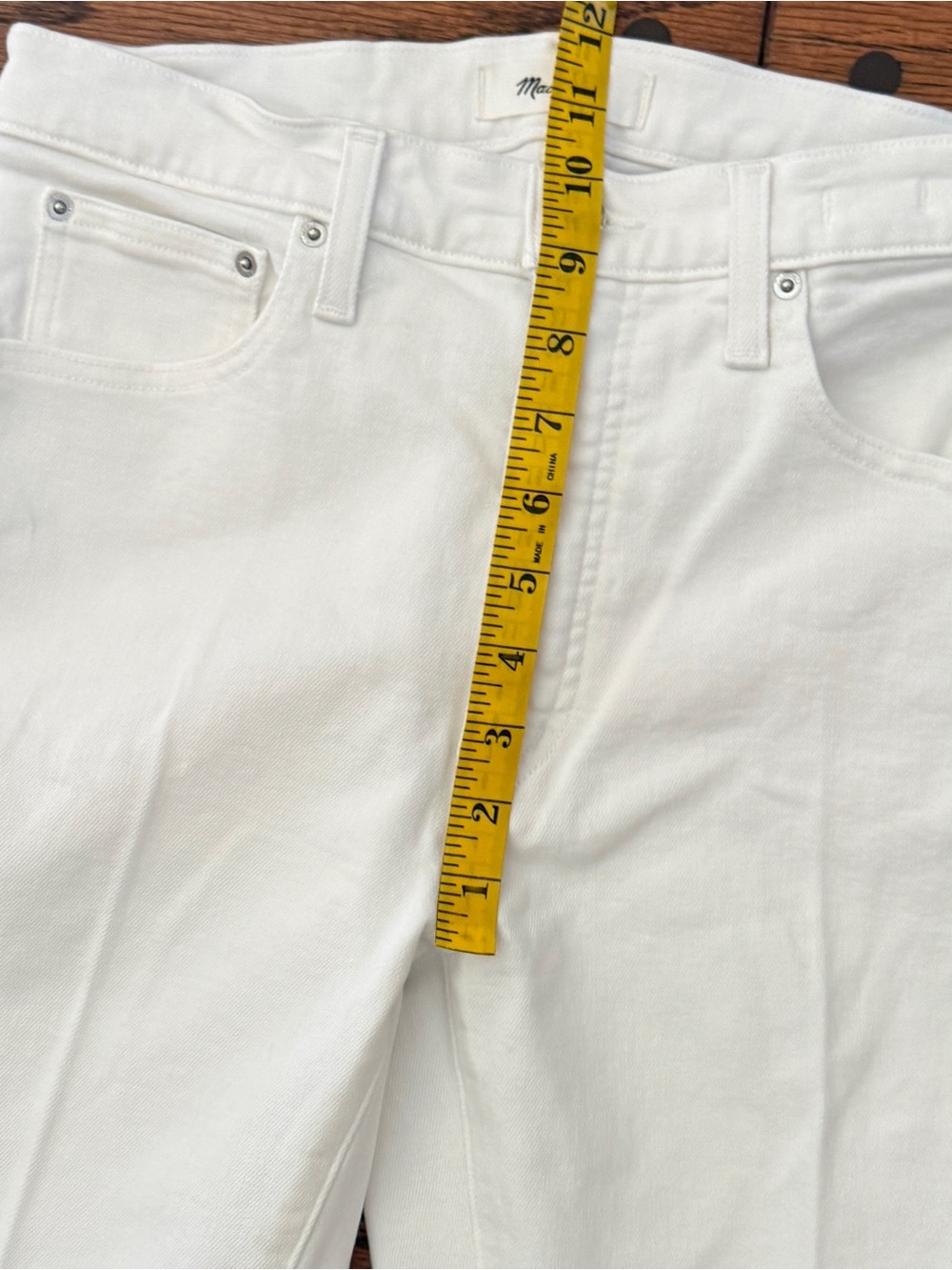Madewell The Flare Crop Jean in Stretch White Denim Size 28 - Picture 11 of 12